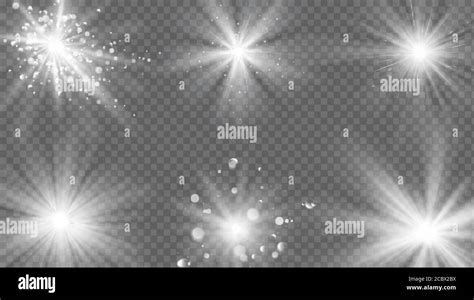 Flares And Rays Effect White Light Burst Star Sparkle Magic