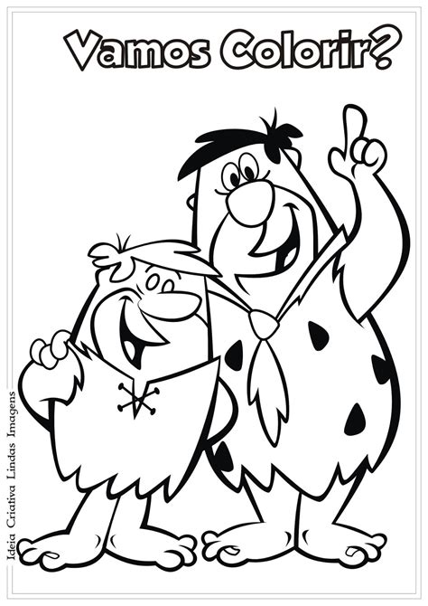 Barney E Fred Os Flintstones Para Colorir