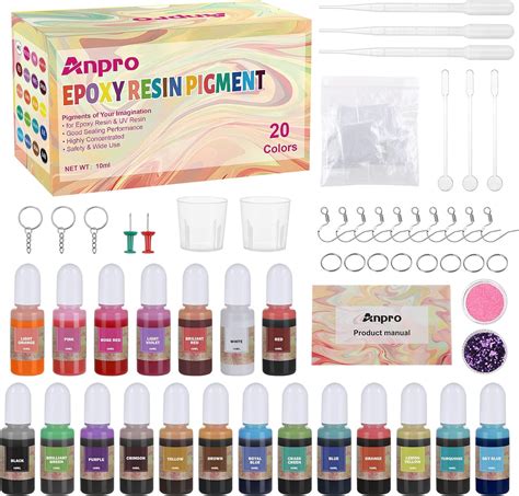 Anpro Tinte De Resina Epoxi 20 Colores 10ML Pigmento Colorante De