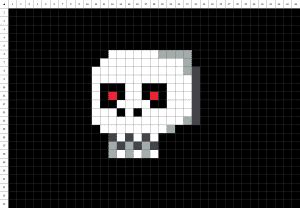 Crâne d Halloween Pixel Art