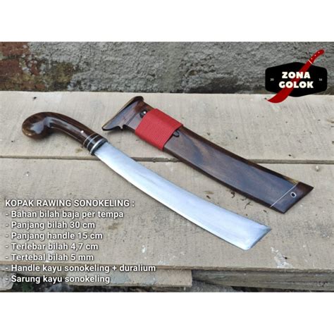 Jual GOLOK KOPAK RAWING KAYU SONOKELING BAJA ASLI KUALITAS SUPER TAJAM