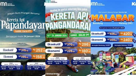 Jadwal KA Pangandaran KA Papandayan KA Malabar Dilengkapi Diskon