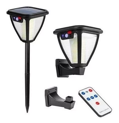 Ripley Luz Lampara Solar Foco Led Estaca Y Pared Control Y Sensor