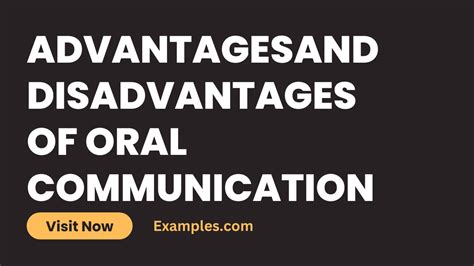 Advantages And Disadvantages Of Oral Communication Examples