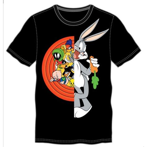 Bioworld Looney Tunes Characters Featuring Bugs Bunny Men S Black T Shirt Tee Shirt