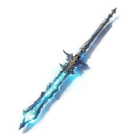 Premium Photo A Close Up Of A Sword With A Blue Flame On It Generative Ai