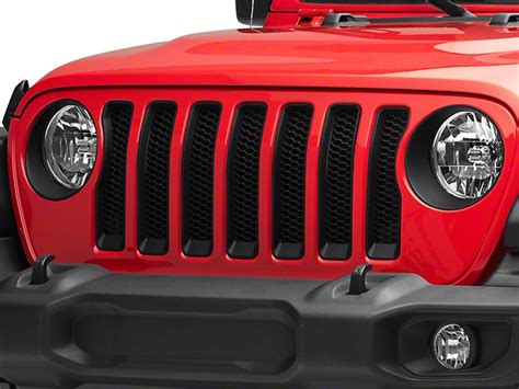 Redrock Jeep Wrangler Headlight Trim And Grille Insert Kit Matte Black J133780 Jl 18 23 Jeep