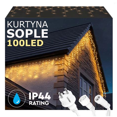 SOPLE 100LED LAMPKI ZEWNĘTRZNE IP44 ŚWIATŁO STAŁE KURTYNA GIRLANDA