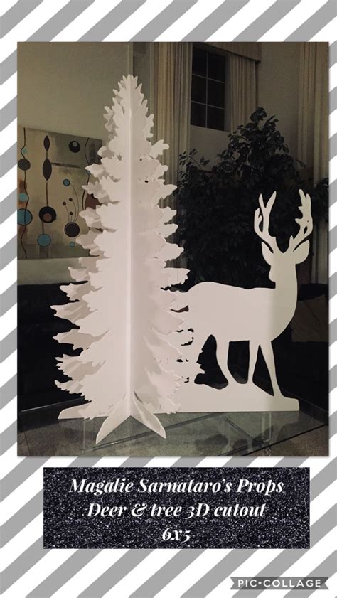 Christmas Tree Deer 3D Cutout 6x5 Recycled Foam Board X Acto Knife