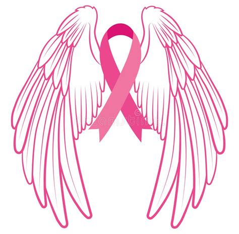 Cancer Ribbon With Wings And Halo