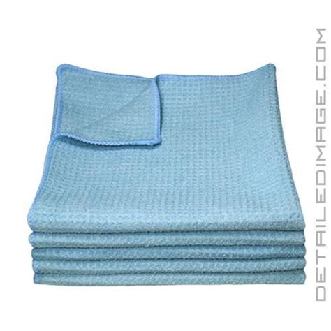 Di Microfiber Waffle Weave Glass Cleaning Towel Light Blue 16 X 16