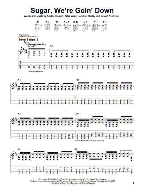 Sugar, We're Goin' Down by Fall Out Boy - Easy Guitar Tab - Guitar Instructor