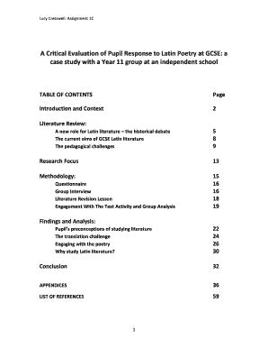 Fillable Online Pupil Perceptions Of Studying Latin Literature At GCSE