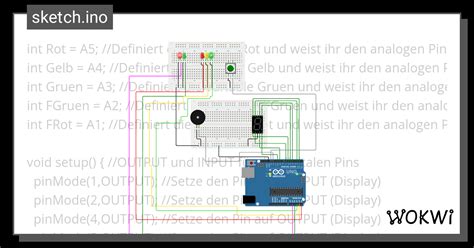 Ampelschaltung Kommentiert Wokwi ESP32 STM32 Arduino Simulator