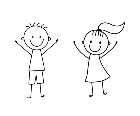 Clipart Of Boy And Girl Stick Figures