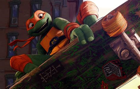 Wallpaper Michelangelo Turtle Skateboard Ninja Turtles Teenage