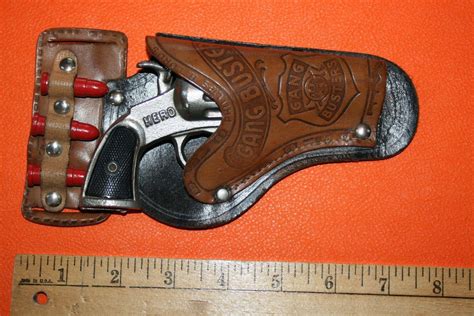 Vintage Hero Cast Iron Cap Gun With Gang Buster Holster 1916147912