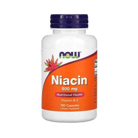 Niacin Vitamina B3 Niacina 500mg Now Foods 100 Capsule