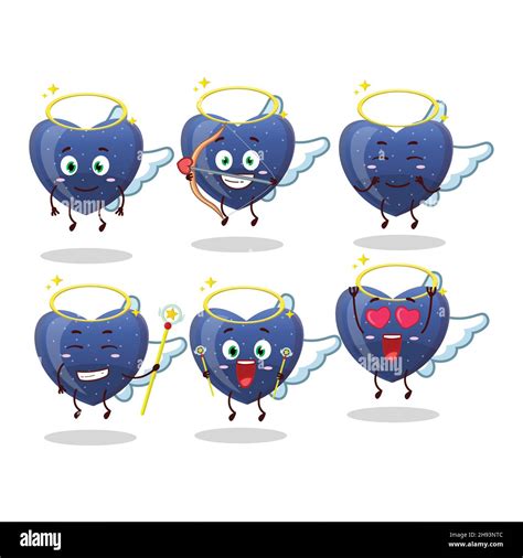 Blue Love Gummy Candy Cartoon Designs As A Cute Angel Character Vector