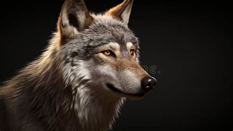 Close Up Portrait Of A Grey Wolf Canis Lupus Also Known As Timber