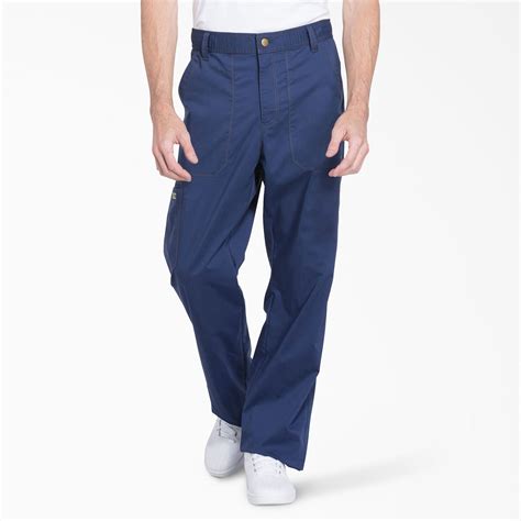 Men S Essence Drawstring Zip Fly Scrub Pants Dickies Us Navy Blue