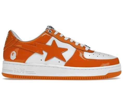 A Bathing Ape Bape Sta Low Orange A Bathing Ape Bape Shoes Bape