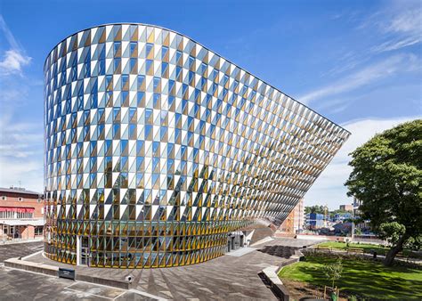 Wingårdhs Designs An Auditorium With A Slanted Glass Facade