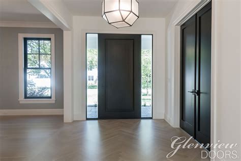 Classic Single Front Door With Sidelites Clear Beveled Glass Entry