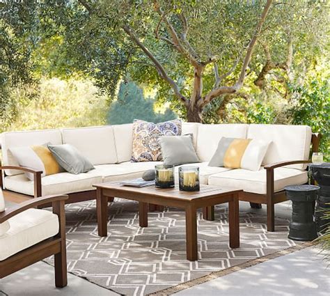 Chatham Outdoor Sectional Set Honey Pottery Barn