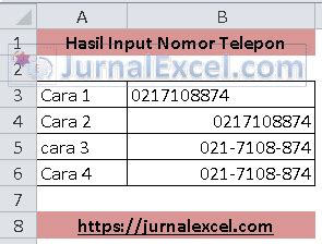 Cara Menulis Nomor Telepon Di Excel Rumus Excel Lengkap