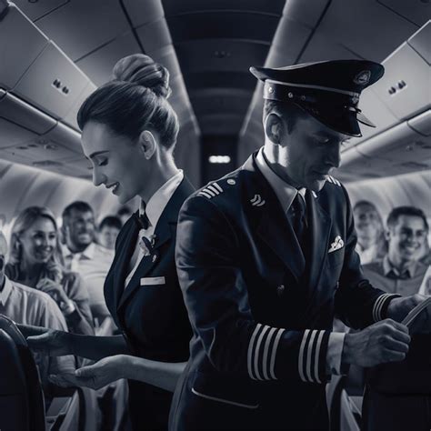 Pilot And Air Hostess Premium Ai Generated Image