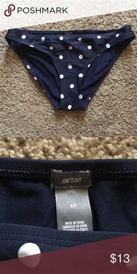 Aerie AE Navy Polka Dot Bikini Bottom Polka Dot Bikini Bottoms Navy