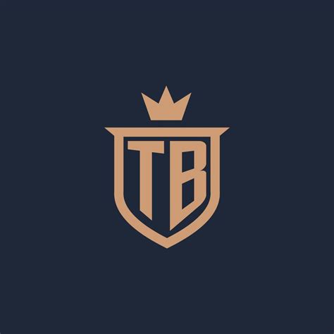 TB Monogram Initial Logo With Shield And Crown Style 11648167 Vector