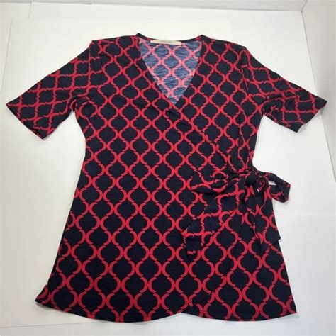 41 Hawthorn Tops 4 Hawthorn Womens Size Medium Navy Blue Red 34