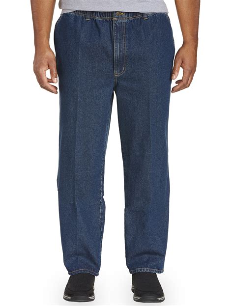 Harbor Bay By Dxl Men S Big And Tall Big And Tall Men S Full Elastic Waist Jeans Dark Stonewash