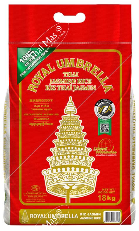 Royal Umbrella Jasmine Thai Hom Mali Rice 18kg Tokogembira Nl