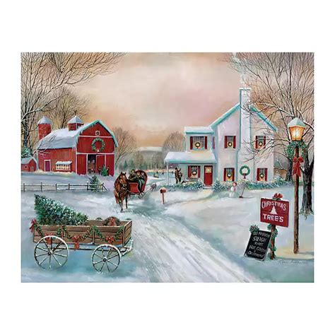 Christmas Tree Farm in Snow Canvas Art Print | Kirklands Home