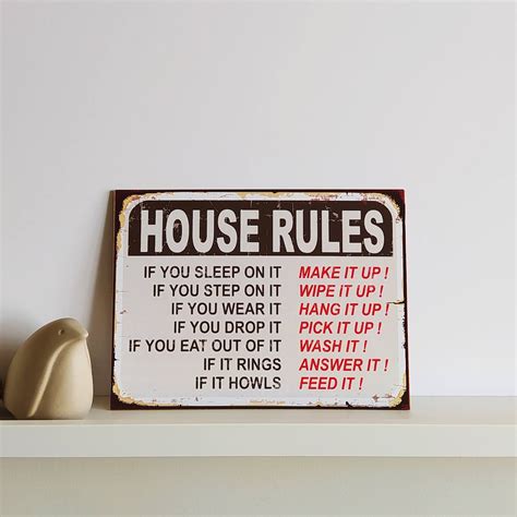 House Rules Poster House Rules House Rules Wood Poster Home Etsy