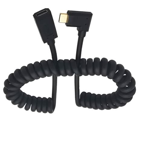 Spring Usb Type C Male To Type C Female Extension Coiled Cable