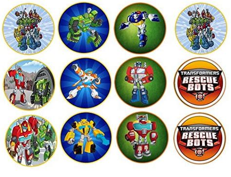 12 Transformers Rescue Bots Chase Heatwave Blades Boulder Edible