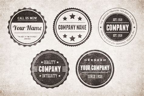 Vintage Circular Badges Vector Pack 1 Design Panoply