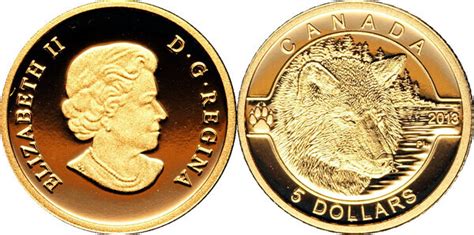 5 Dollars Elizabeth II Wolf Canada Numista