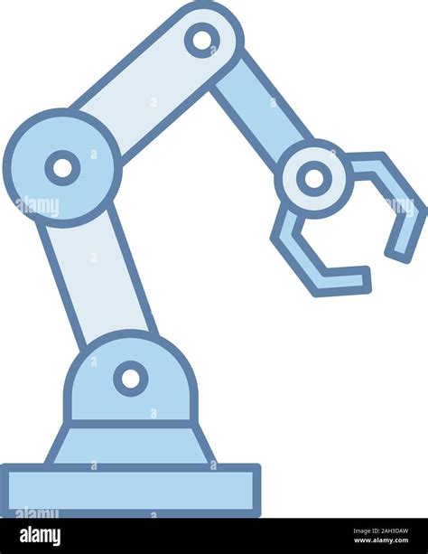 Industrial Robotic Arm Color Icon Robot Hand Isolated Vector