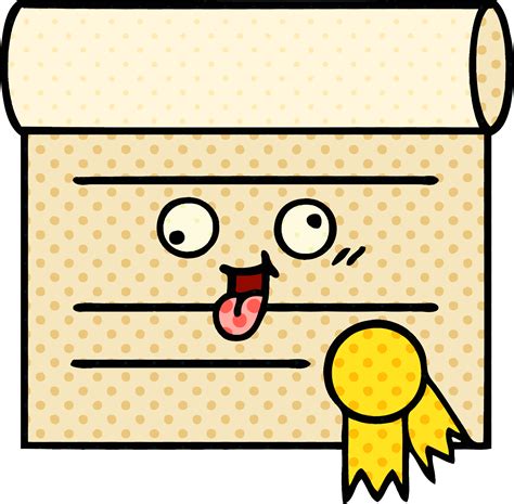 comic book style cartoon of a certificate 45080541 PNG