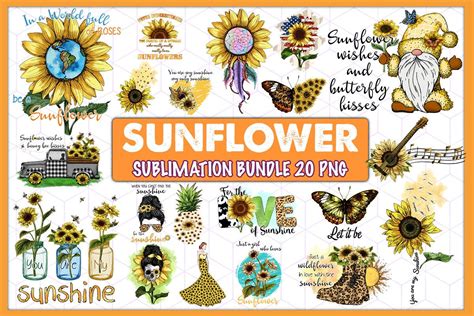 Sunflower Sublimation Bundle 20 Designs Graphic By Revelin · Creative