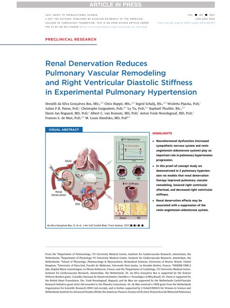 PDF Renal Denervation Reduces Pulmonary Vascular Remodeling And Right