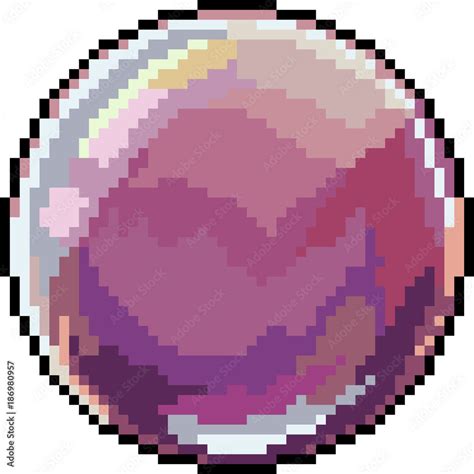 Vector Pixel Art Glass Mable Ball Stock Vector Adobe Stock