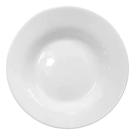 Plato Hondo 23cm Juego X6 Nadir Menu Vidrio Templado Blanco