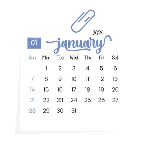 Calendrier De Janvier Avec Style Notes Autocollantes Vecteur Png