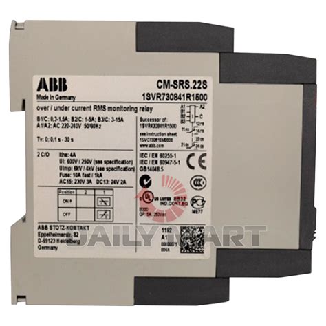 New In Box Abb Cm Srs22s Current Monitoring Relay Ebay